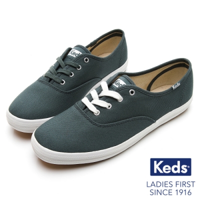 Keds CHAMPION 玩色經典綁帶休閒鞋-深綠