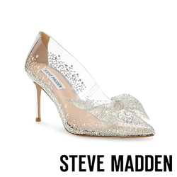 STEVE MADDEN-LUSCIOUS-R 透明鑽面蝴蝶結高跟鞋-透明