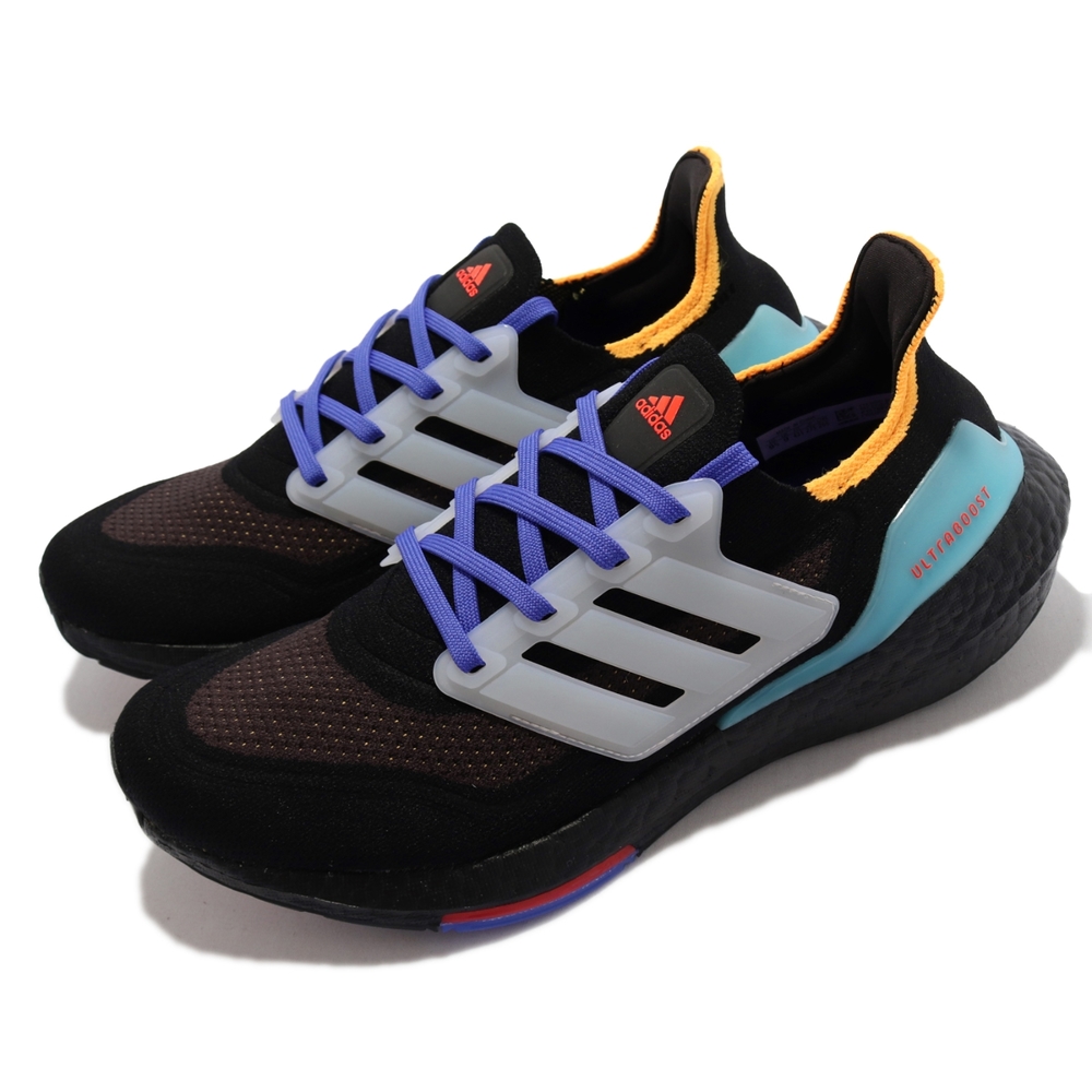 adidas 慢跑鞋 Ultraboost 21 運動 男鞋 愛迪達 襪套 舒適 透氣 避震 路跑 黑 彩 S23870