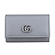 GUCCI GG Marmont經典雙G LOGO皮革6孔鑰匙包(灰) product thumbnail 1