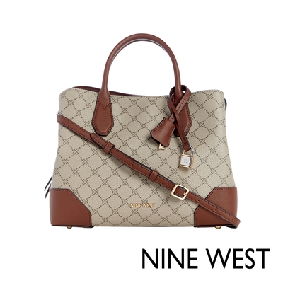 NINE WEST BROOKLYN 拼接托特包-LOGO棕(108505)