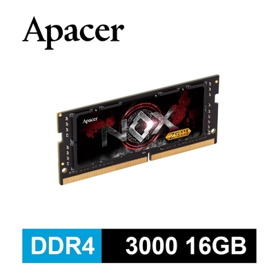 Apacer NOX 暗黑女神 DDR4 3000 16GB 筆記型超頻記憶體