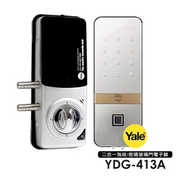 Yale 耶魯 指紋/密碼玻璃門電子鎖YDG-413A單門玻璃專用(附基本安裝)