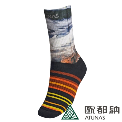 【ATUNAS 歐都納】世界七頂峰厚底登山襪A6AS1908N黑/吸濕排汗/乾爽舒適