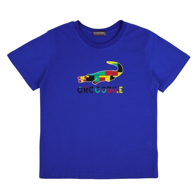 Crocodile Junior小鱷魚童裝- 經典鱷魚拚色印圖T恤 ( C65420-55 小碼款)