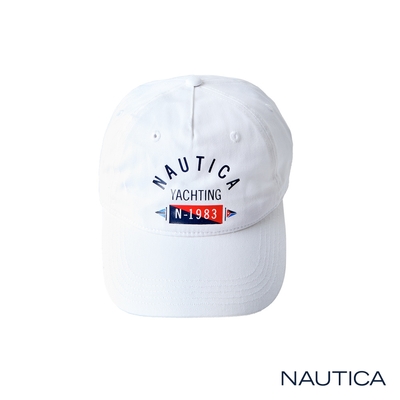 Nautica LOGO圖騰休閒帽-白