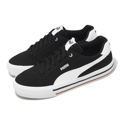 Puma 休閒鞋 Court Classic VULC FS 男鞋 女鞋 黑 白 復古 帆布 情侶鞋 39635303