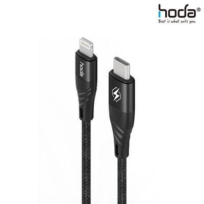 hoda MFi 認證 USB-C To Lightning M1 尼龍編織PD快速充電傳輸線 30cm