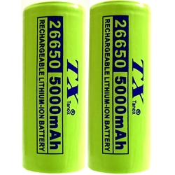 TX特林5000mAh26650鋰充電池3.7V2入(LI26650-2)