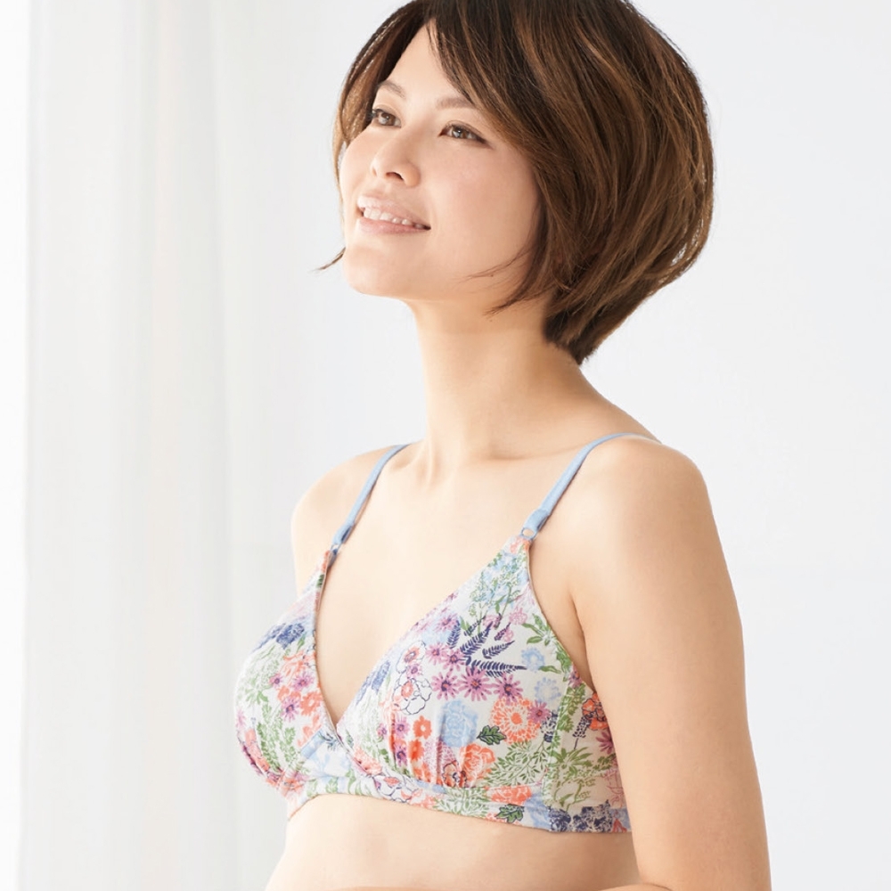 日本犬印 法式花卉下拉背扣孕哺內衣 M/L 共2色 product image 1