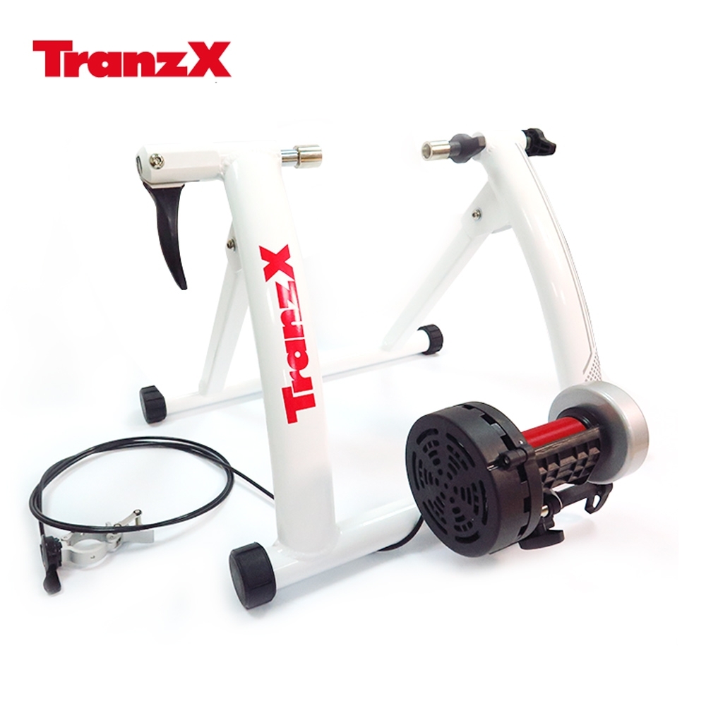 【Tranz X】磁阻式訓練台 JD-118 白色(健身車..立車架.自行車訓練器)