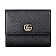 GUCCI MARMONT經典雙G金屬LOGO牛皮4卡三折扣式短夾(黑) product thumbnail 1