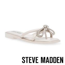 STEVE MADDEN-STYLET 水鑽蝴蝶結方頭拖鞋-白色