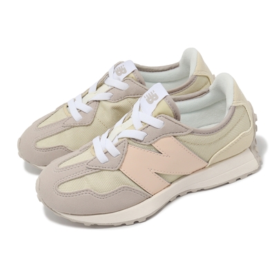 New Balance 休閒鞋 327 Wide 中童 寬楦 米白 粉 麂皮 帆布 小朋友 復古 NB PH327FM-W