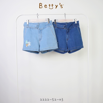 betty’s專櫃款　 牛仔腰帶鬆緊短褲 (淺藍)