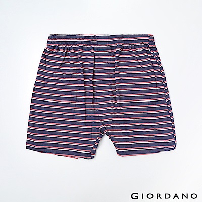 GIORDANO 男裝高品味沈穩條紋配色四角褲-90 紅/藍