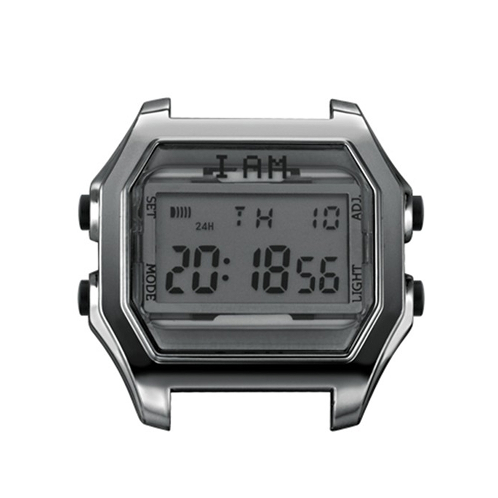 IAM 玩時酷彩電子錶-銀殼-銀色面/41x44mm