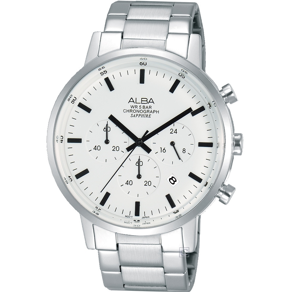 ALBA雅柏 Prestige 時尚三眼計時腕錶 VD53-X296S(AT3D35X1)-42mm