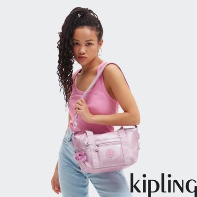 Kipling 金屬粉紫手提側背包-ART MINI