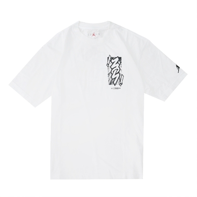 Nike T恤 Dri-FIT Zion Tee 運動休閒 男 Jordan 喬丹 飛人 圓領 棉質 塗鴉 白黑 DH0593-101