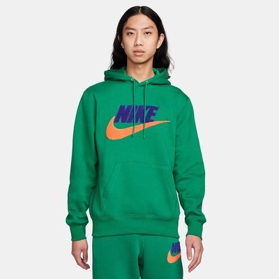 NIKE 上衣 男款 長袖上衣 帽T 運動 AS M NK CLUB BB PO CHNL FTRA 綠 FN3105-365