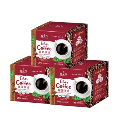 台塑生醫 纖韻咖啡食品-炭焙黑咖啡(20包入)*3盒