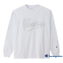 Champion CASUAL刺繡貼布Logo長袖Tee(淺灰色)