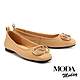 平底鞋 MODA MODAY 高質感飾釦全真皮方頭平底鞋－棕 product thumbnail 1