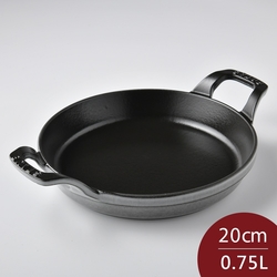 Staub 可堆疊圓形鑄鐵烤盤 20cm 淺灰