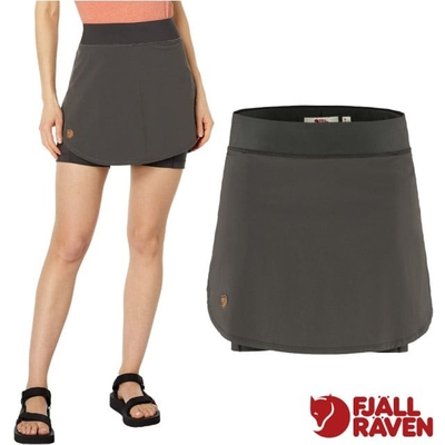 【Fjallraven 北極狐】女 Abisko Midsummer Skort 彈性輕量透氣休閒褲裙.短裙.短褲_84780-018 石頭灰