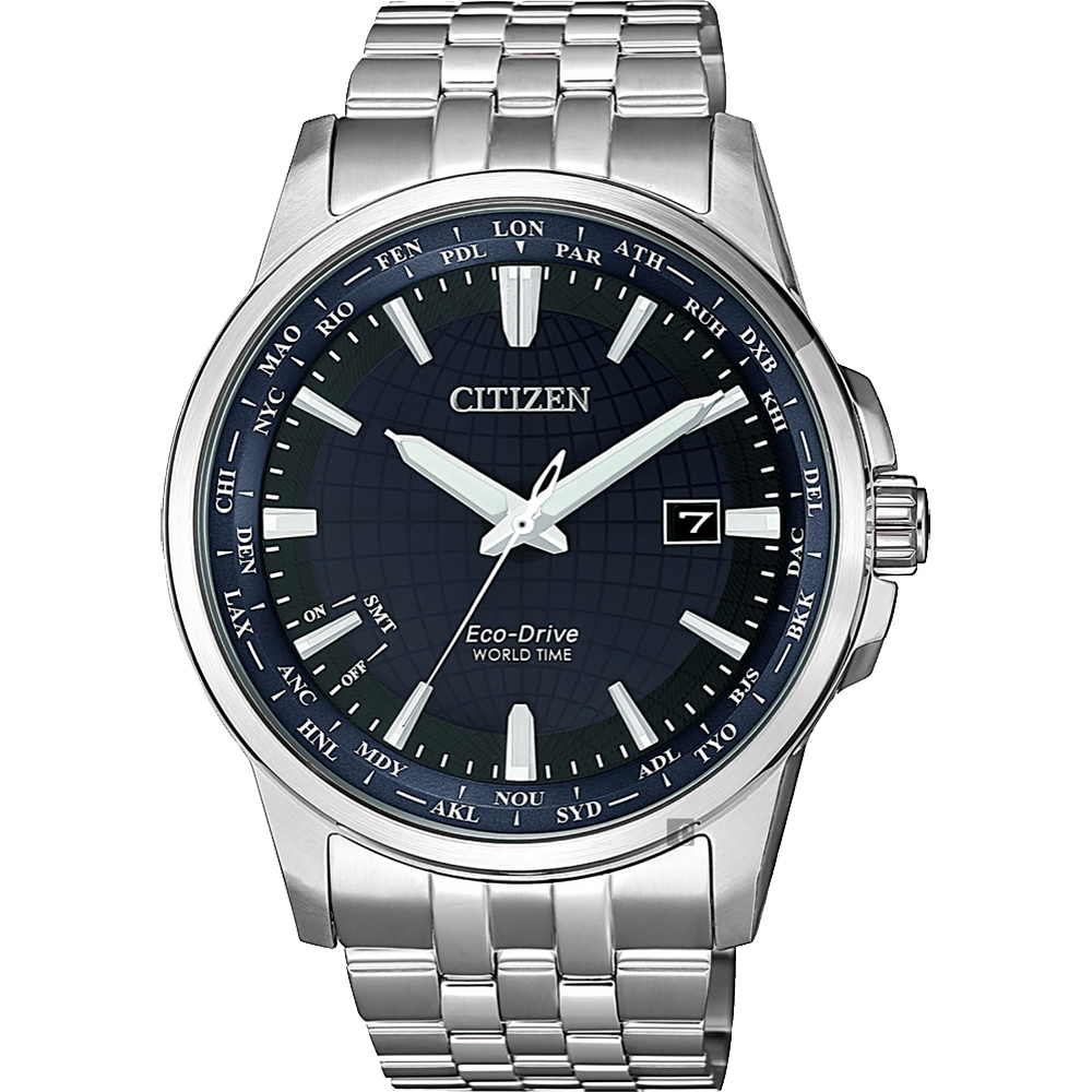 CITIZEN 星辰 光動能萬年曆手錶-藍x銀/41mm BX1001-89L