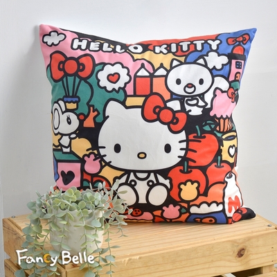 義大利Fancy Belle Sanrio-都會HELLO KITTY 麂皮靠墊 45*45CM