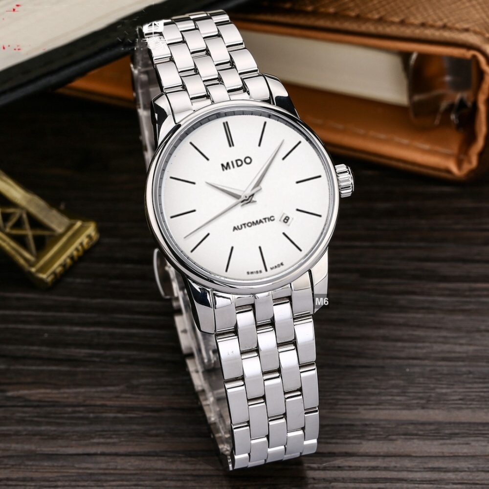MIDO美度 官方授權M6 Baroncelli 永恆小面徑女腕錶 簡約白面精鋼款29㎜(M76004761)