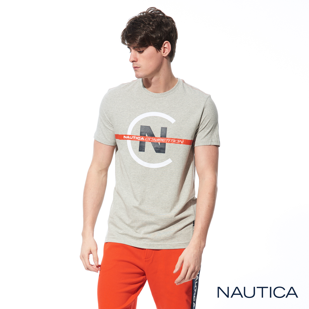 Nautica COMPETITION系列修身彈性短袖T恤-灰