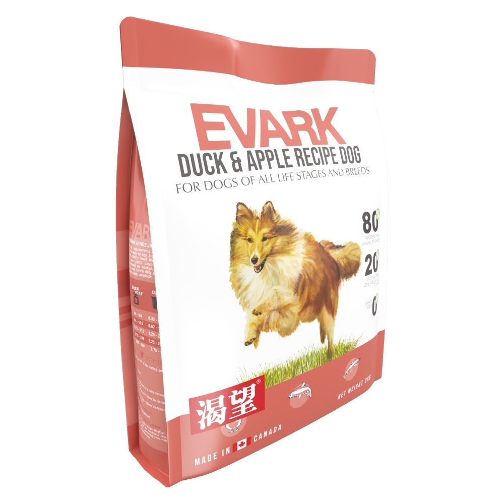 【EVARK渴望】無穀鴨肉蘋果犬2kg-犬糧、狗飼料