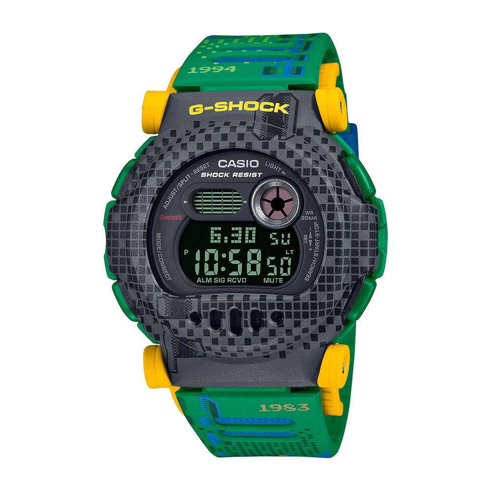 CASIO卡西歐 G-SHOCK 復古電玩 繽粉撞色 藍牙 原創進化 輕巧強悍 膠囊結構 碳核心防護結構 G-B001RG-3_47mm