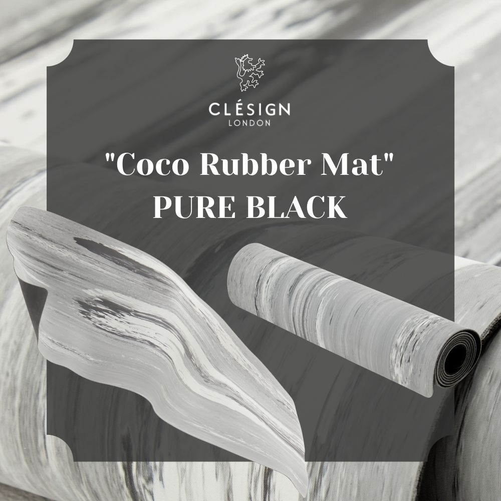 【Clesign】COCO Rubber Mat 天然橡膠瑜珈墊 4mm - Pure Black (椰子殼纖維添加)