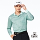 【Lynx Golf】男款歐洲進口布料純棉絲光藍綠白條紋紋路胸袋款長袖POLO衫-綠色 product thumbnail 2