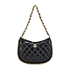 CHANEL Hobo Bag經典雙C LOGO菱格紋小羊皮小號手提/肩背包(黑色) product thumbnail 1