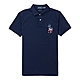 Polo Ralph Lauren 經典刺繡美國旗大馬短袖Polo衫(CUSTOM SLIM FIT)-深藍色 product thumbnail 1