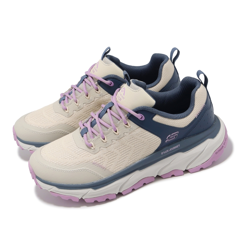 Skechers 戶外鞋 D Lux Journey-Marigold 女鞋 米白 藍 緩衝 抓地 郊山 健行 登山鞋 180167NTNV