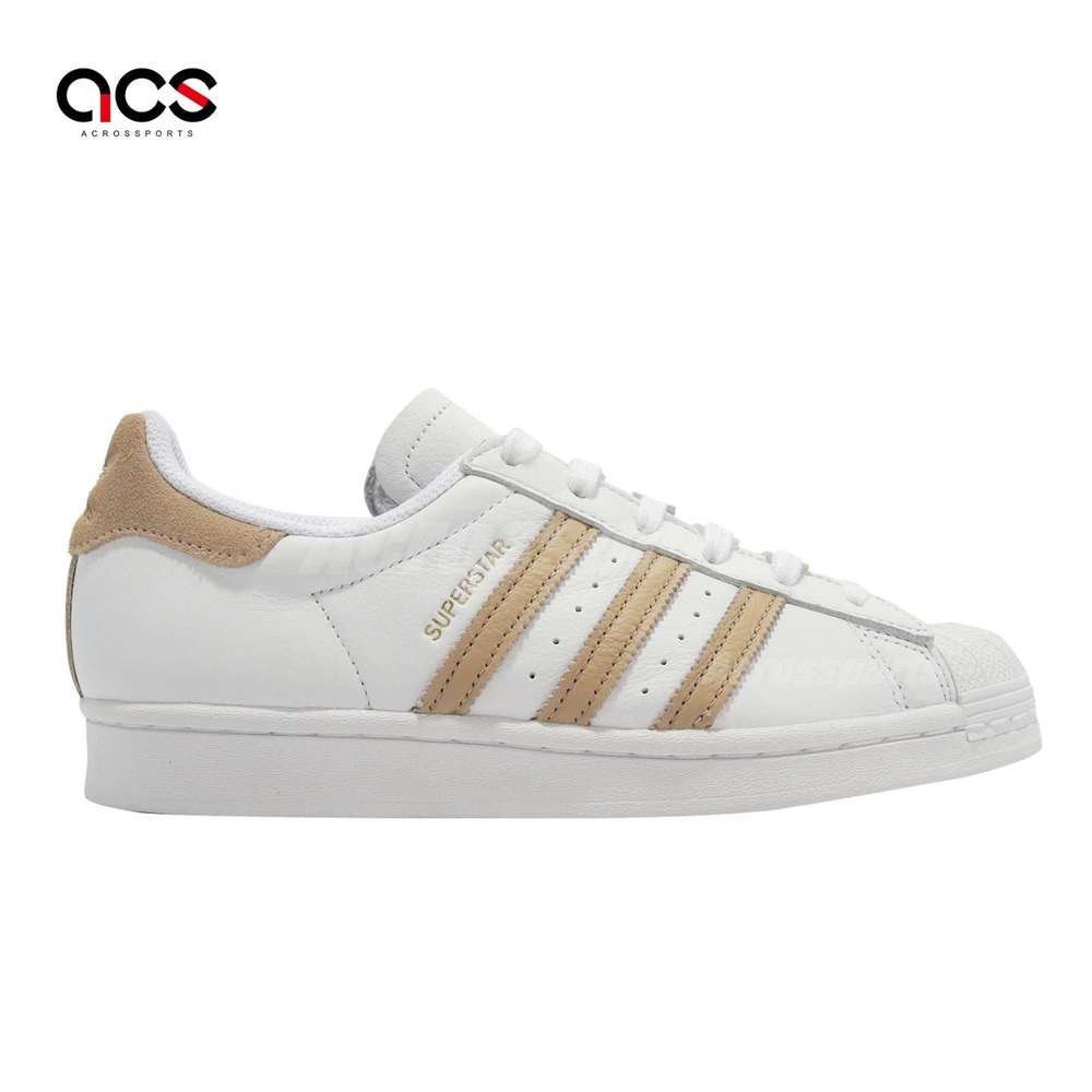 Adidas 休閒鞋Superstar W 女鞋白焦糖色貝殼頭鞋帶扣愛迪達GZ0868