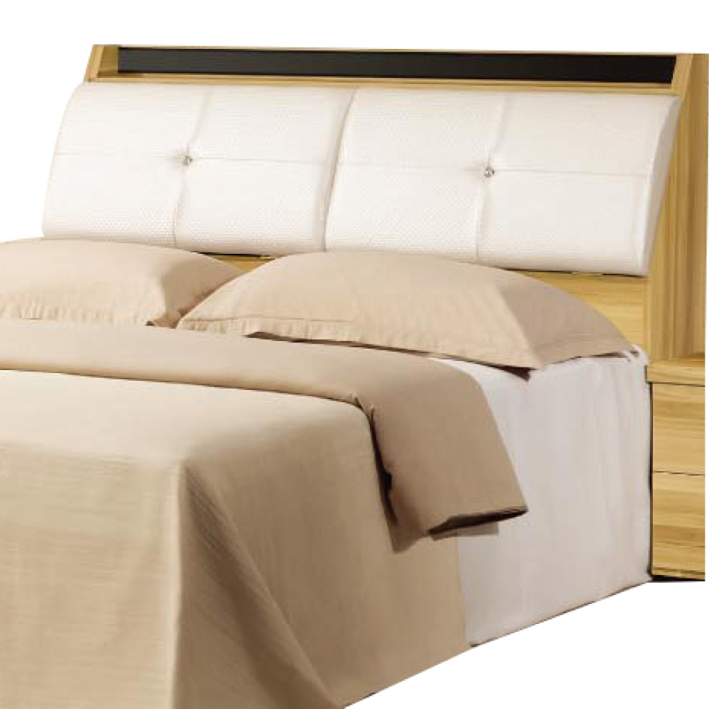 綠活居 伽利略時尚5尺皮革木紋雙人床頭箱-152x30x102cm-免組