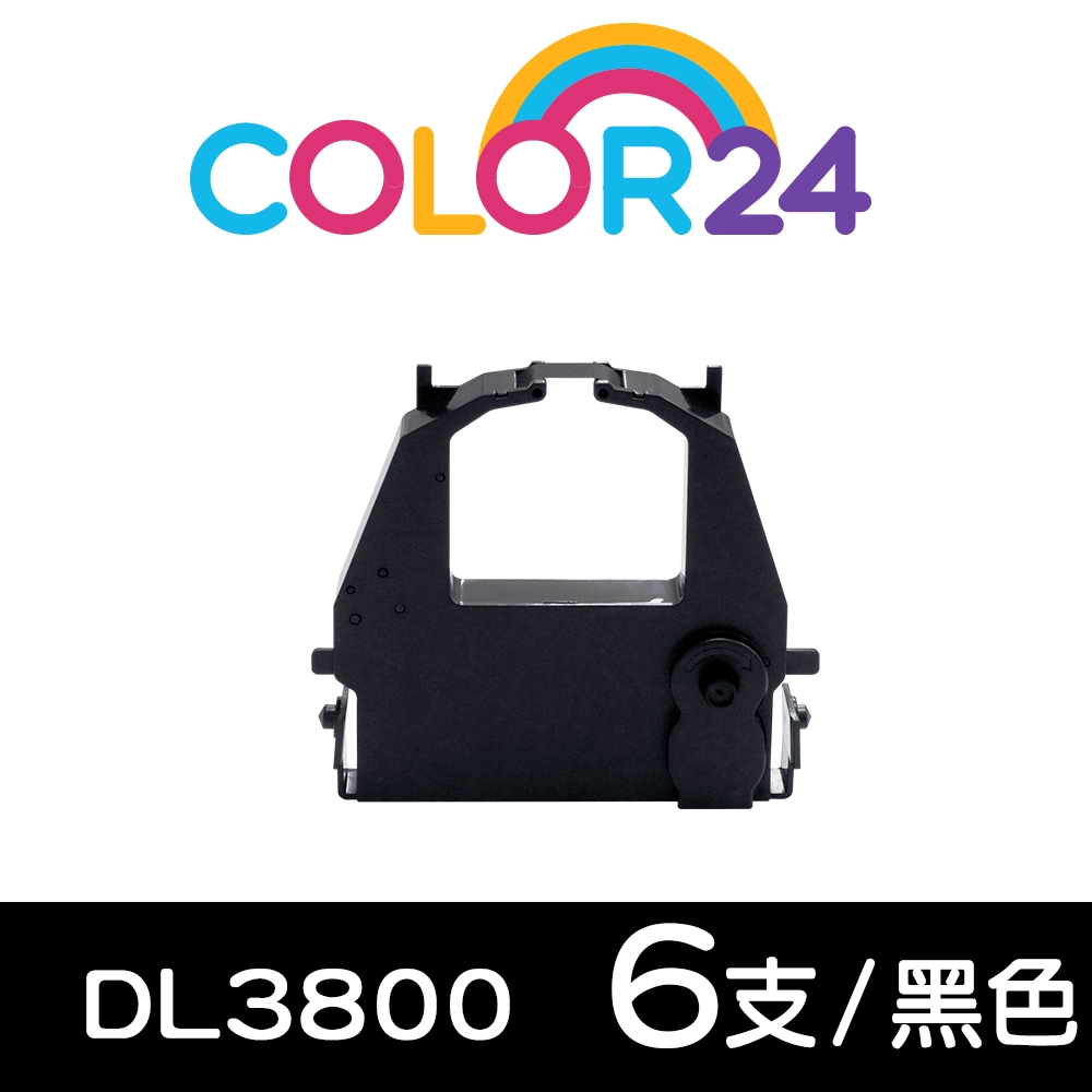 【COLOR24】for Fujitsu 6入組 DL3800 黑色相容色帶 /適用DL-3850+/DL-3750+/DL-3800 Pro/DL-3700 Pro/DL-9600/DL-9400