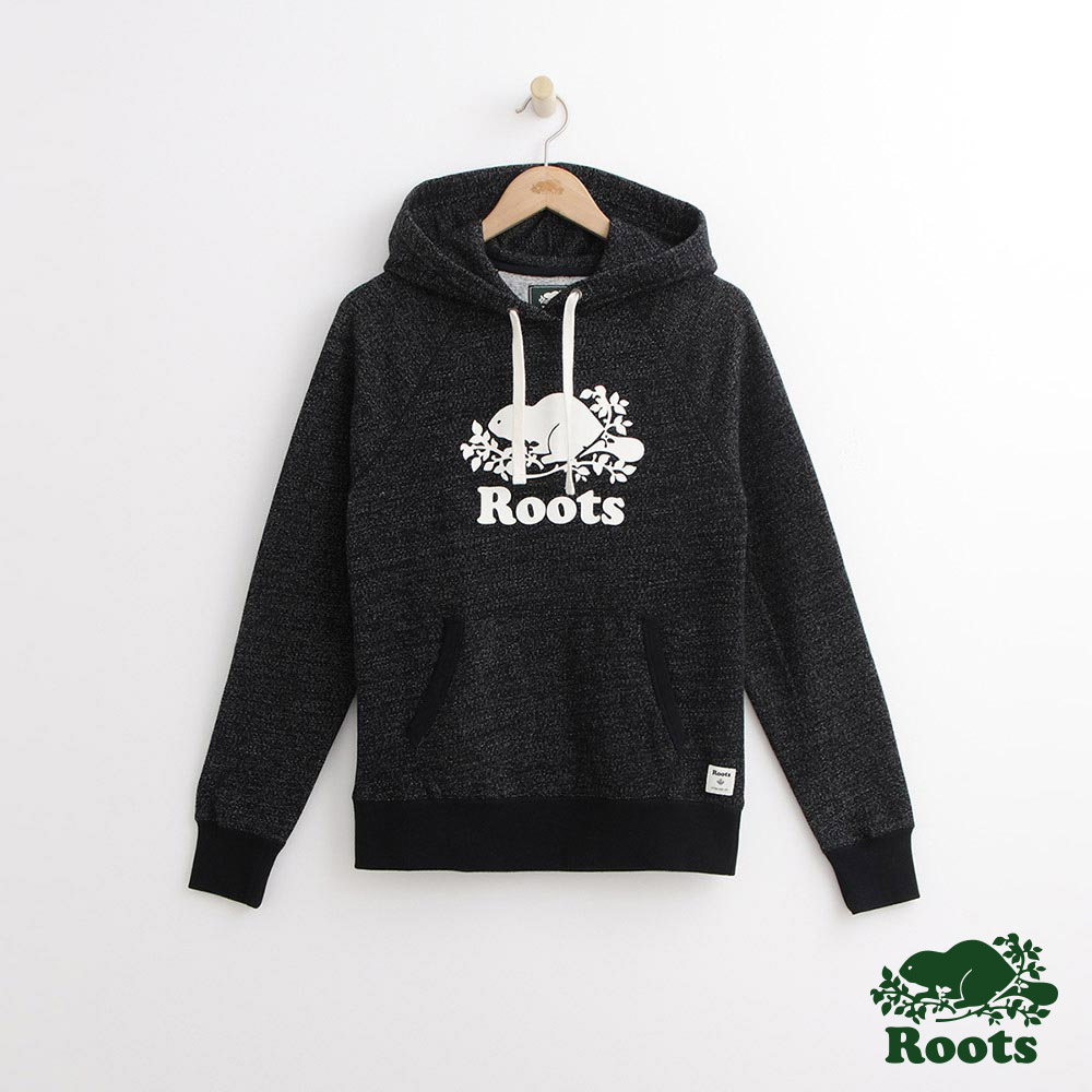 Roots -女裝- 經典款帽T - 黑