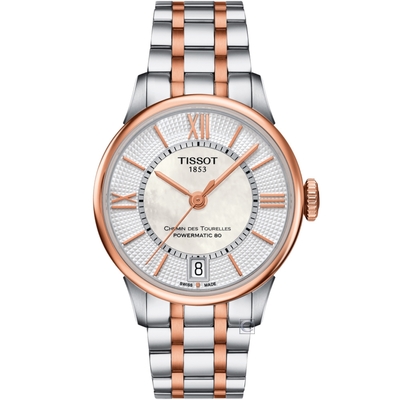 TISSOT 天梭 官方授權 杜魯爾 80小時動力都會機械女錶(T0992072211802)32mm