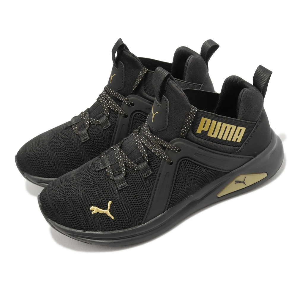 Puma 慢跑鞋 Enzo 2 Metal Wns 女鞋 黑 金 緩震 包覆 透氣 運動鞋 19325701