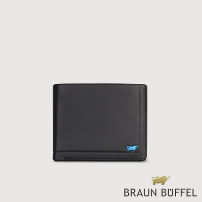 【BRAUN BUFFEL 德國小金牛】台灣總代理 戴普 4卡零錢袋皮夾-黑色/BF521-315-BK