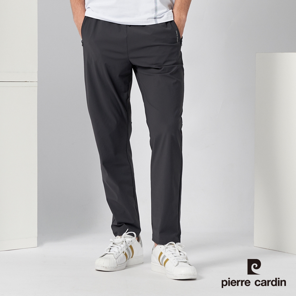 Pierre Cardin皮爾卡登 男女款 冰絲涼感透氣彈力機能褲(多款任選) (男款-深灰色)