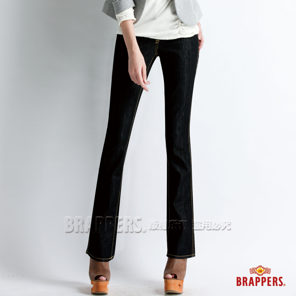 BRAPPERS 女款  新美腳Royal系列-女用彈性小喇叭褲-灰黑